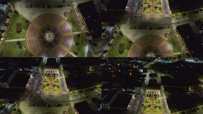 拉蓬塔的格劳卡亚奥广场和埃米利奥圣马丁广场的夜景
