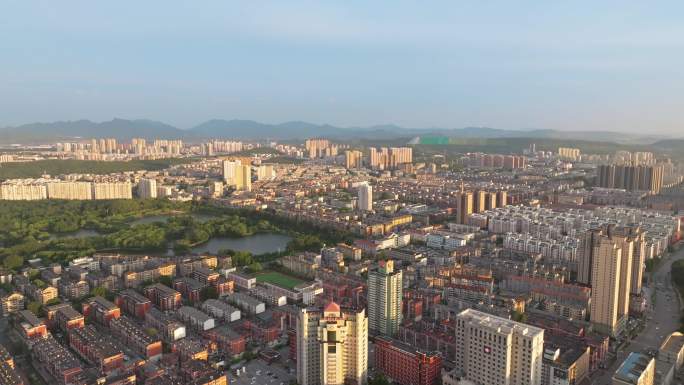 辽宁鞍山城市风景航拍