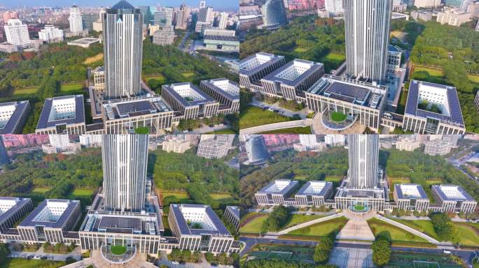上海市浦东新区人民政府大楼航拍