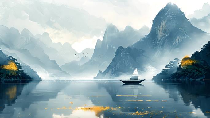 中式水墨风景动画