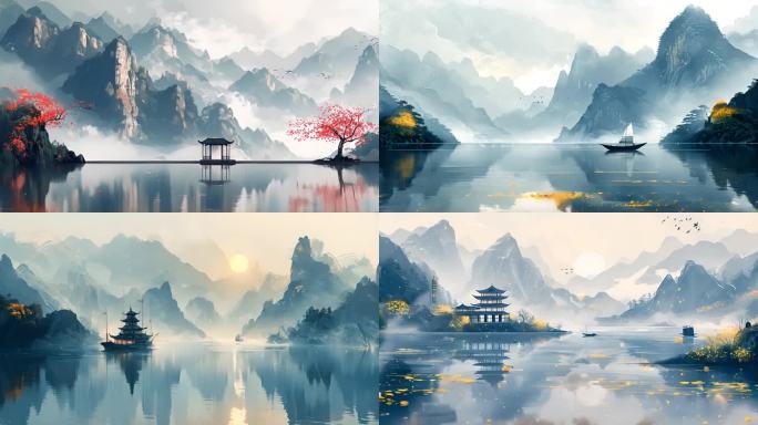 中式水墨风景动画