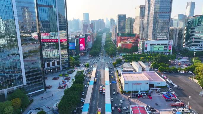 广州天河区天河路航拍车流城市交通车水马龙