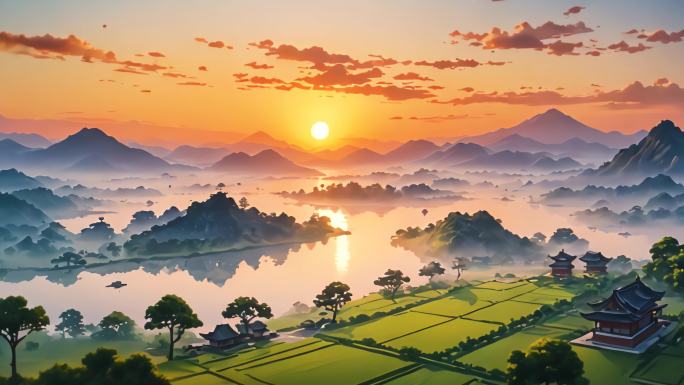 中国风美丽山水风景视频