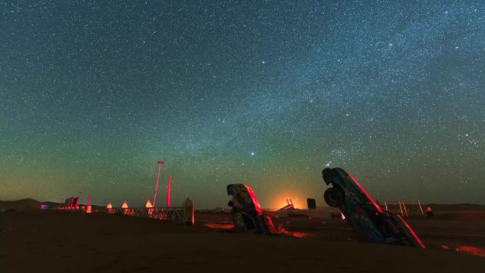 沙漠银河和星轨空镜素材
