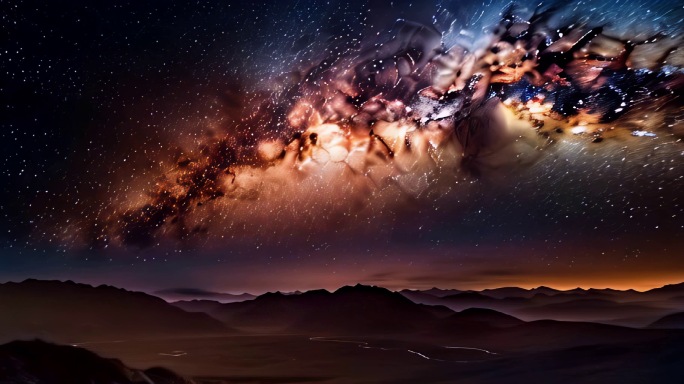4k银河系 创意 延时摄影 仰望星空
