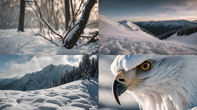 雄壮的雪山雄鹰鹰眼