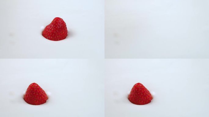 【原创可商用】草莓落入牛奶升格3组