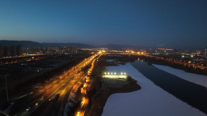 太原的桥夜景