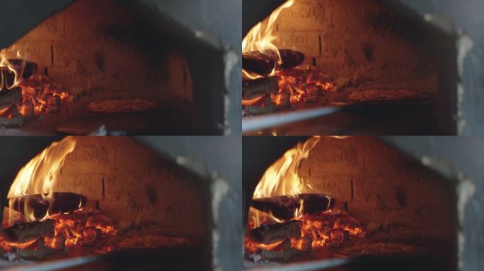 古老的意大利披萨烤箱。木火石炉。传统的烹饪