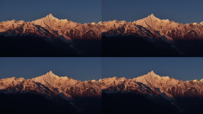 云南香格里拉梅里雪山飞来寺高空航拍