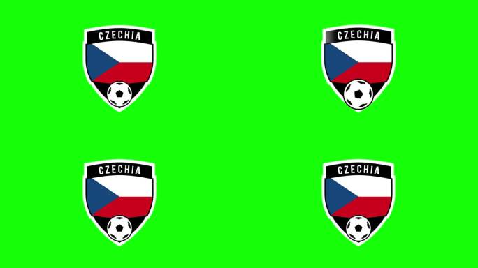 捷克动画盾形足球或足球徽章