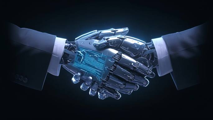 机械臂握手 握手谈判 智能科技