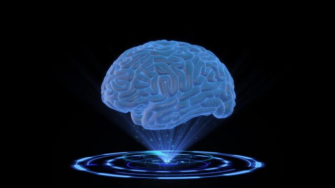 科技大脑AE模板 全息投影 HUD蓝色线