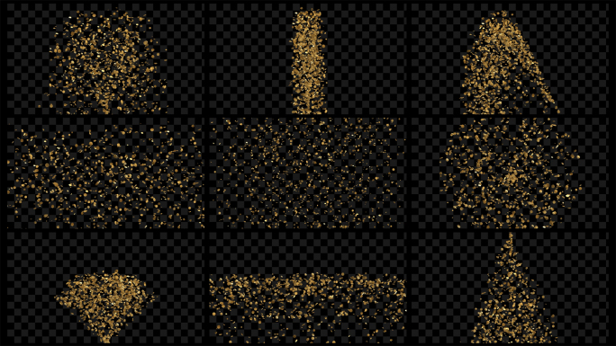 4K金币粒子洒落喷出透明素材