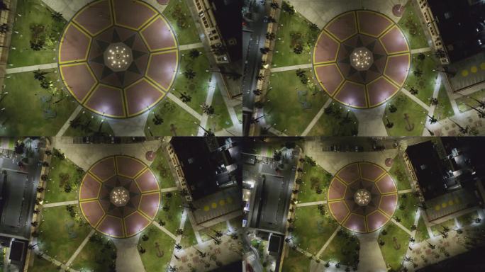 拉蓬塔的格劳卡亚奥广场和埃米利奥圣马丁广场的夜景