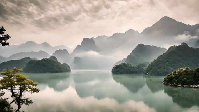 唯美意境大气古风山水古风水墨素材合集