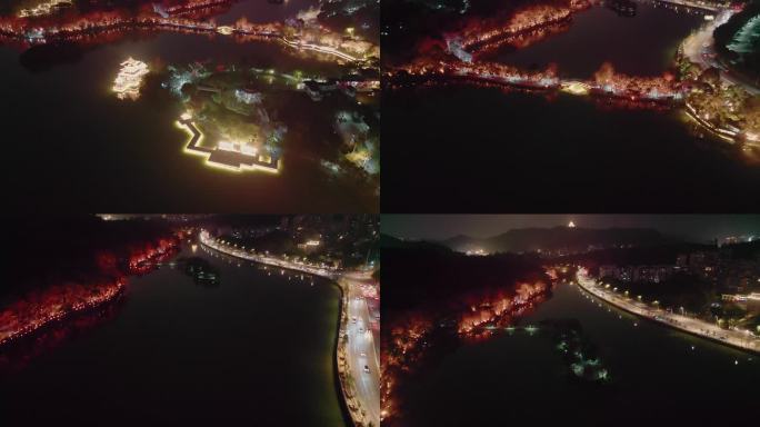 V1-0038_D航拍广东省惠州西湖夜景
