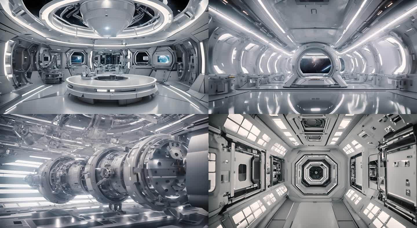 未来科幻飞船内部结构