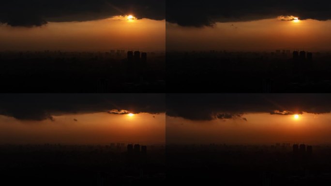 吉隆坡天际线上的日落和若隐若现的云彩