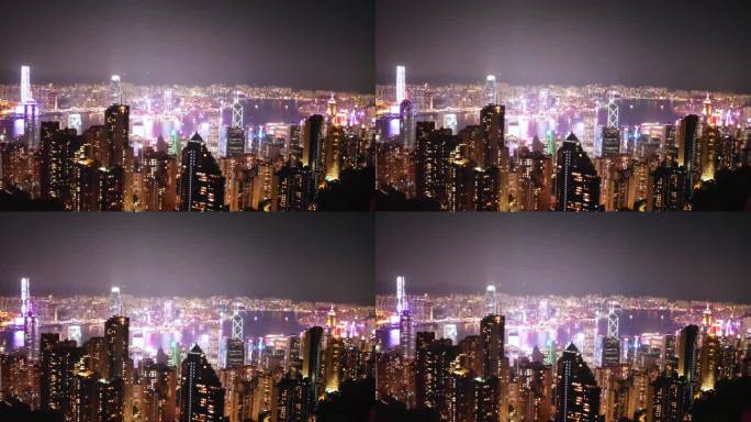 香港维港夜晚夜景风光
