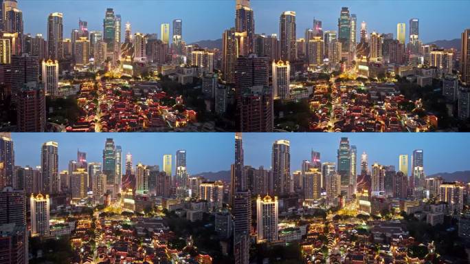 重庆十八梯航拍夜景