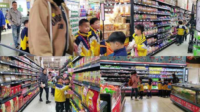 儿童超市购物买东西，幼儿园实践课
