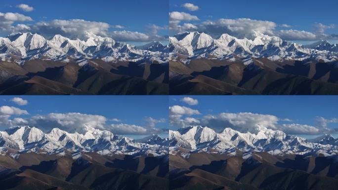 四川甘孜州木雅神山贡嘎神山雪山高空航拍