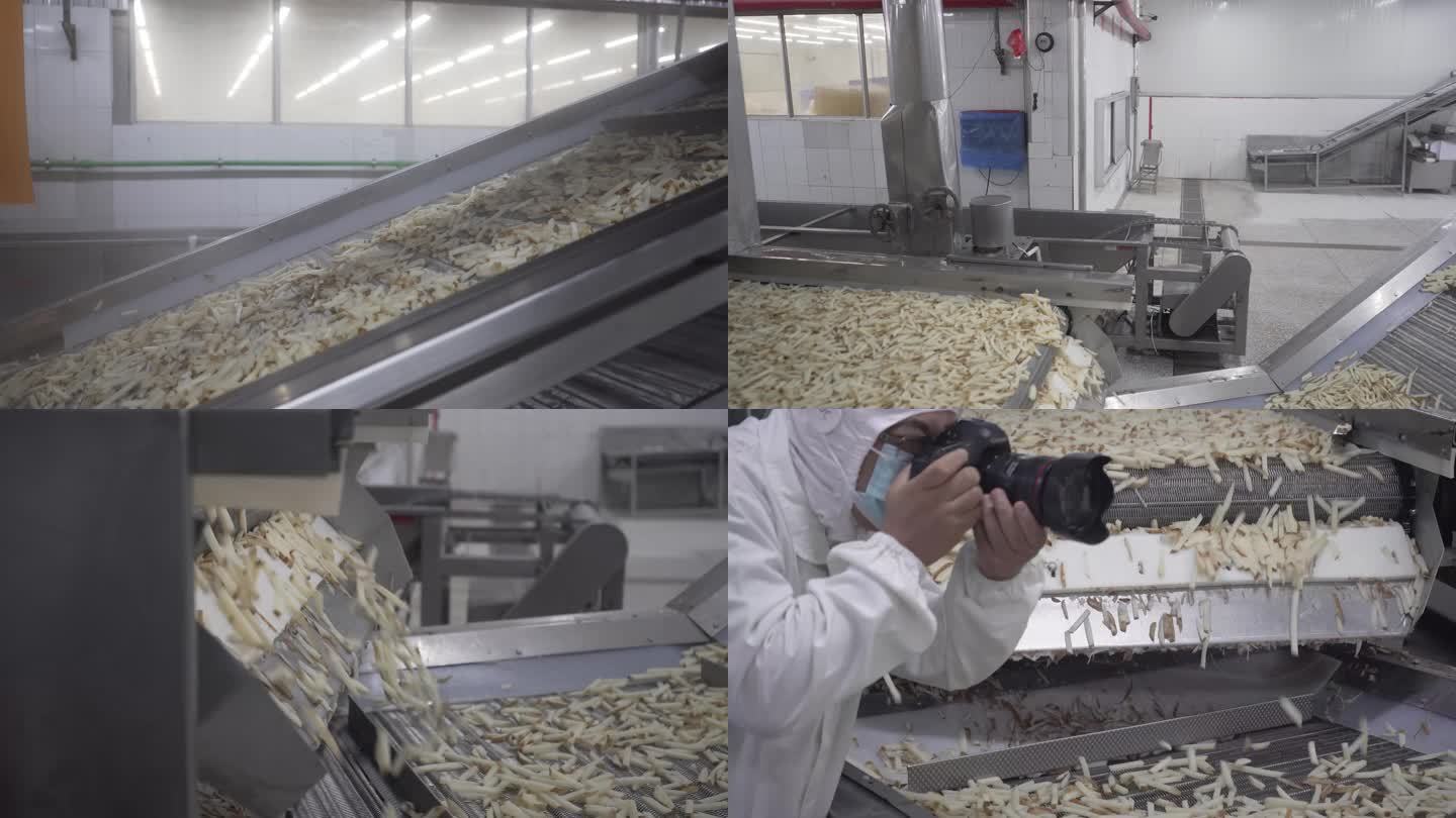 土豆加工 食品机械 薯条 产线 工人