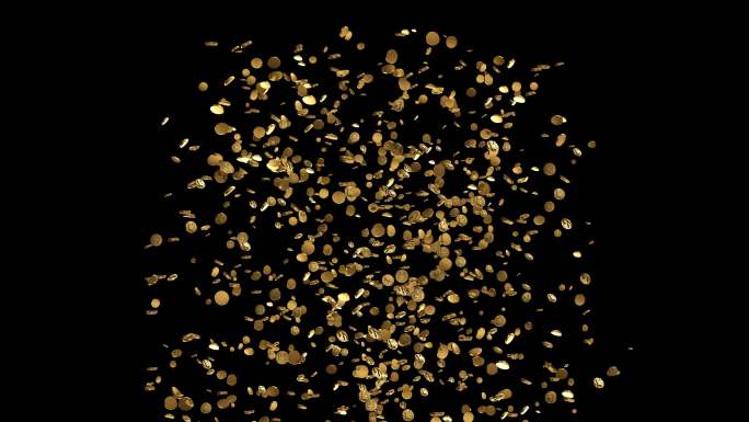 4K金币粒子喷出透明素材