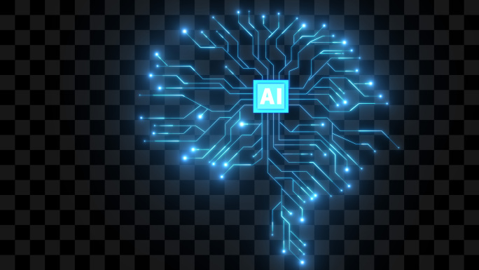 AI芯片大脑科技线条1-循环+alpha