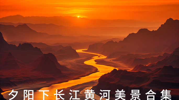 夕阳下的长江黄河 祖国河流