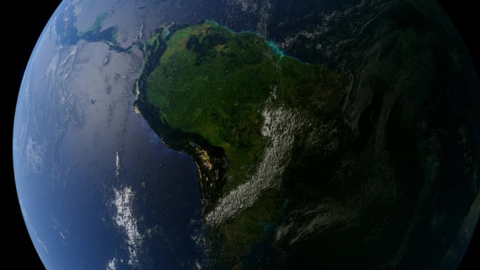 地球缩放到南美洲