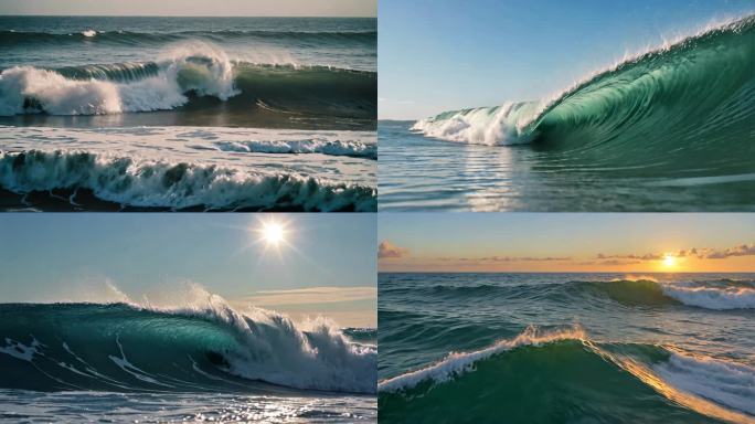 海浪海波海洋大海波浪合集多镜头