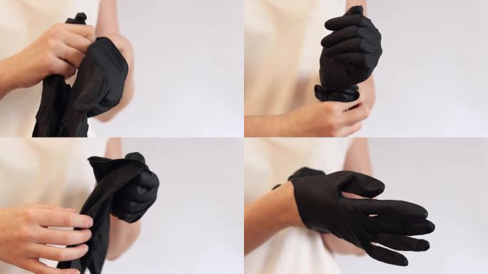 丁腈黑色清洁手套，一次性