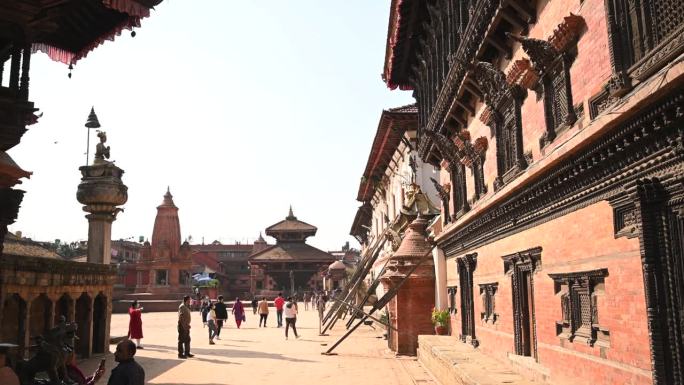 尼泊尔巴克塔普尔杜巴广场55号窗户宫殿慢动作稳定器L世界遗产加德满都谷地