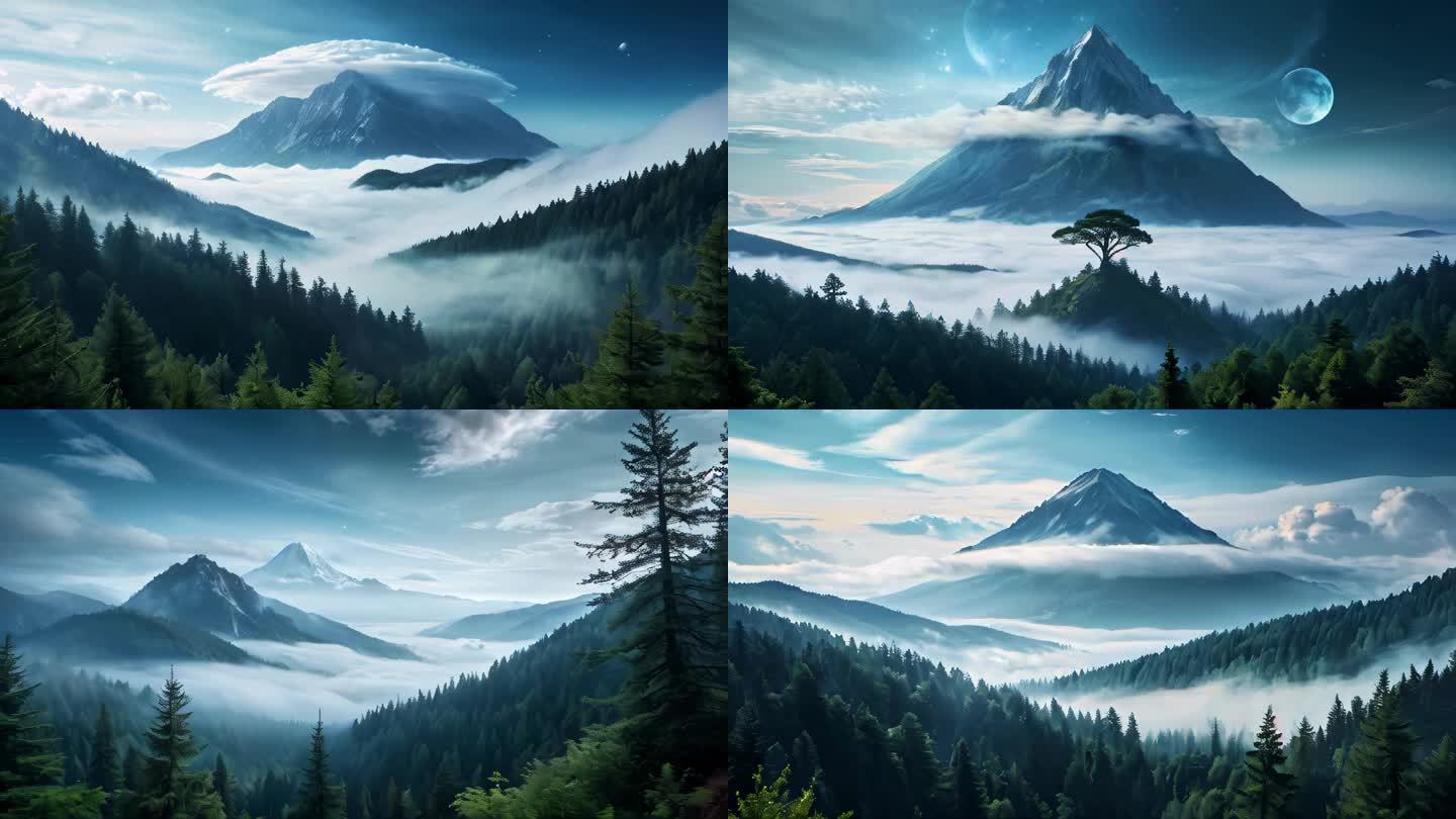 （合集）背景风景画树林森林天空动画