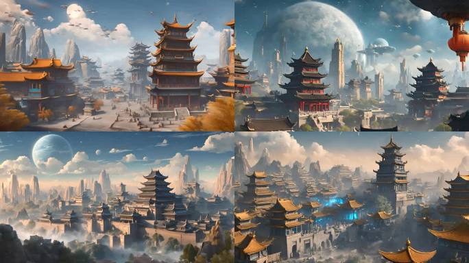 中式建筑群汉唐首都