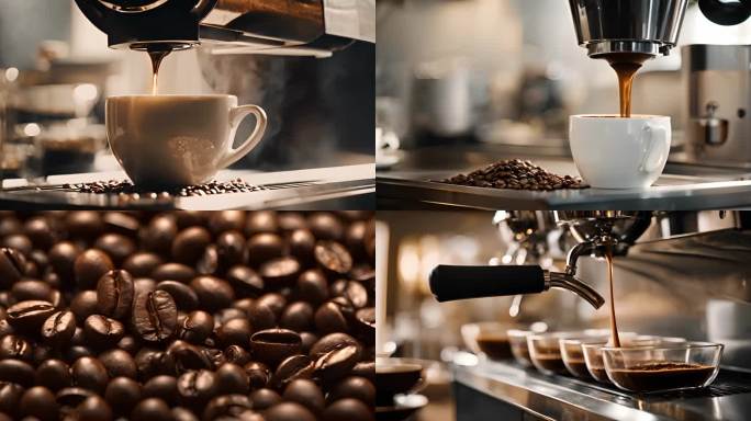 咖啡制作、拿铁咖啡、咖啡豆