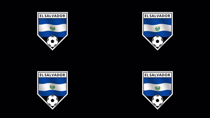 萨尔瓦多盾形足球徽章与挥舞的旗帜