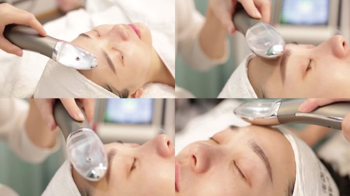 按摩脸部清洁皮肤管理美容洗脸脸部护理理疗
