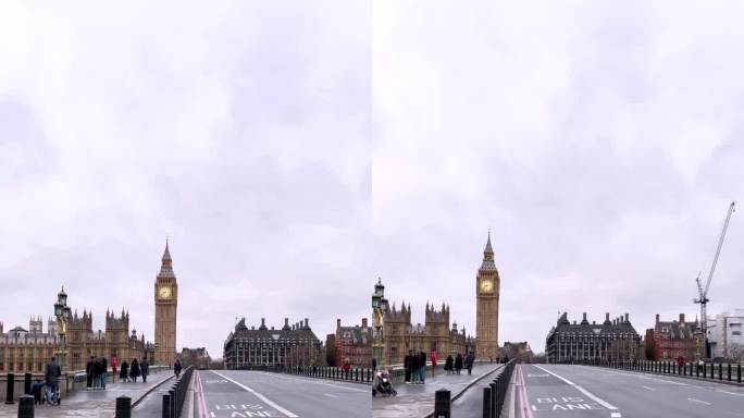 英国伦敦的大本钟、国会大厦和威斯敏斯特桥。