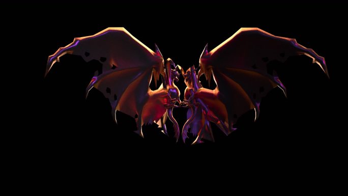 2k魔鬼火焰游戏翅膀带透明通道循环动画