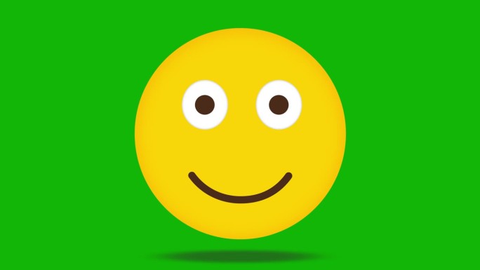 表情符号微笑动画图标-绿色屏幕背景上的4K动画