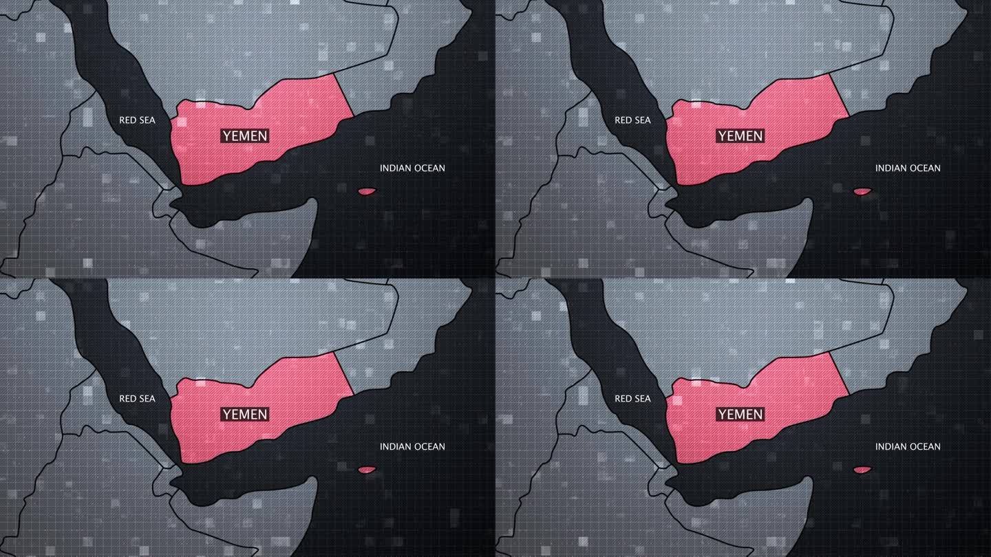 也门，红海，Indıan海洋，苏伊士运河地图，4K分辨率