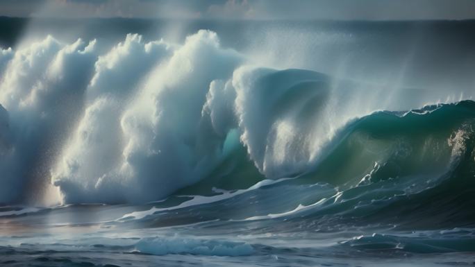 海洋海浪海浪拍打礁石