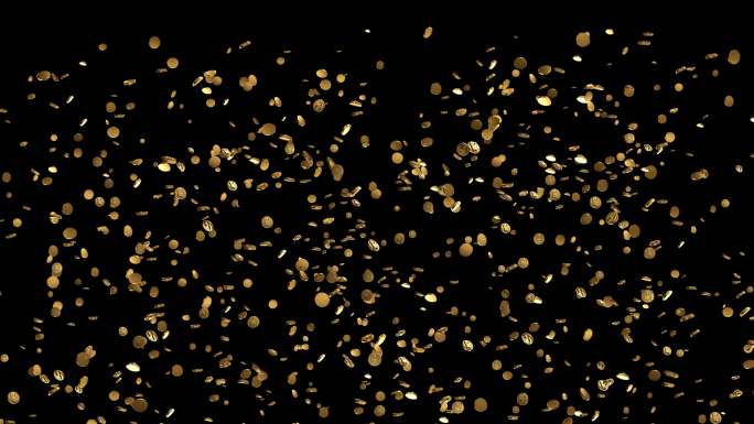 4K金币粒子洒落喷出透明素材