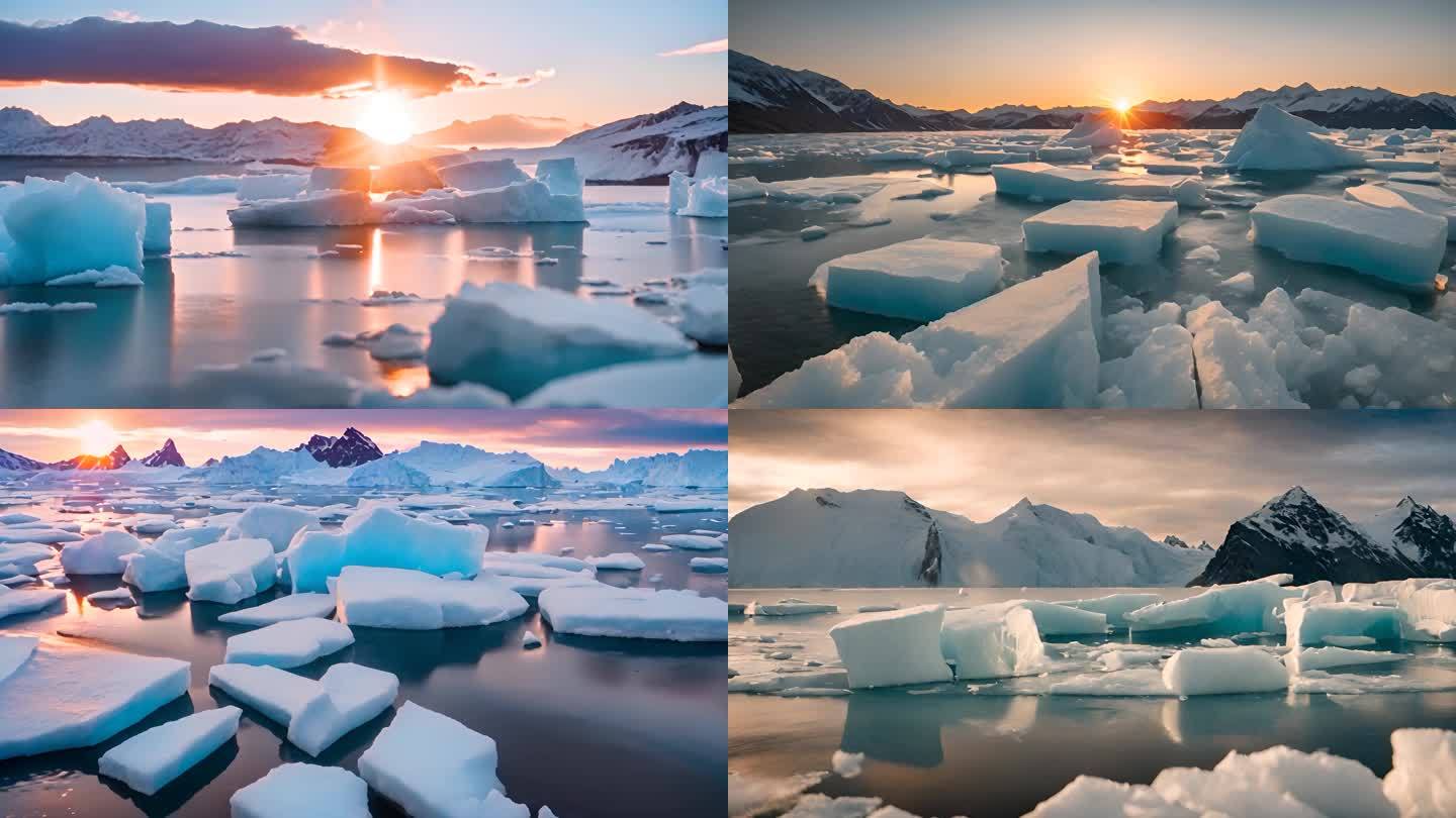 南极北极冰川融化气候变暖