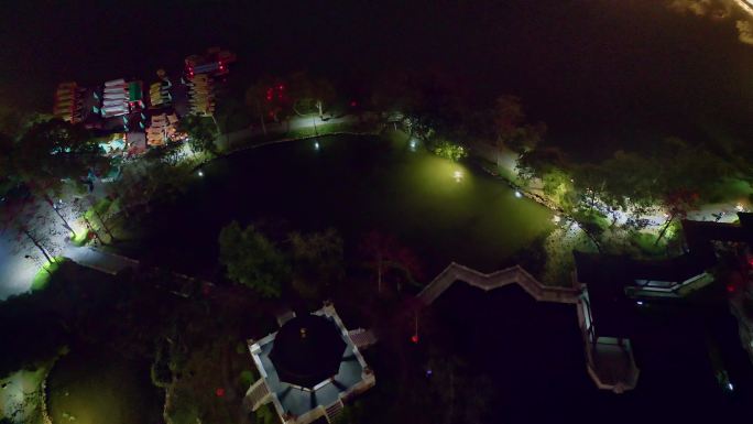 V1-0046_D航拍广东省惠州西湖夜景
