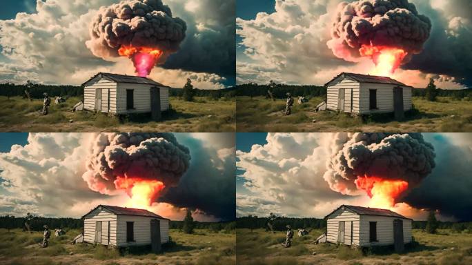原子弹试验爆炸蘑菇云