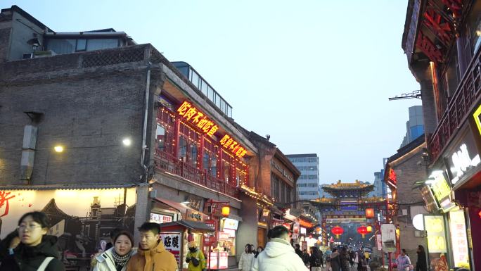 山西省太原市食品街夜景